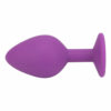 Jewelled Silicone Butt Plug Purple - Medium - Image 5