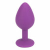 Jewelled Silicone Butt Plug Purple - Medium - Image 4
