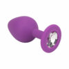 Jewelled Silicone Butt Plug Purple - Medium