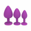 Jewelled Silicone Butt Plug Purple - Medium - Image 7