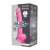 SilexD 7 inch Glow in the Dark Realistic Silicone Dual Density Dildo with Suction Cup and Balls Pink - Image 3