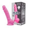 SilexD 7 inch Glow in the Dark Realistic Silicone Dual Density Dildo with Suction Cup and Balls Pink - Image 4