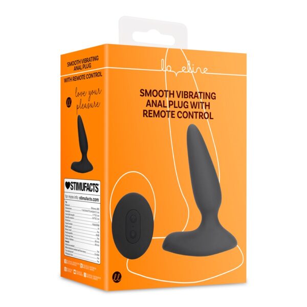 Smooth Vibrating Anal Plug with Remote Control Black - Image 3