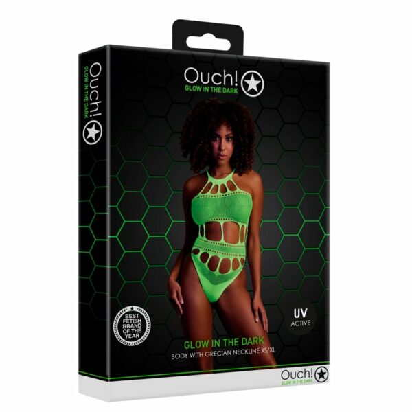 Cut Out Thong Bodysuit Neon Green One Size - Image 4