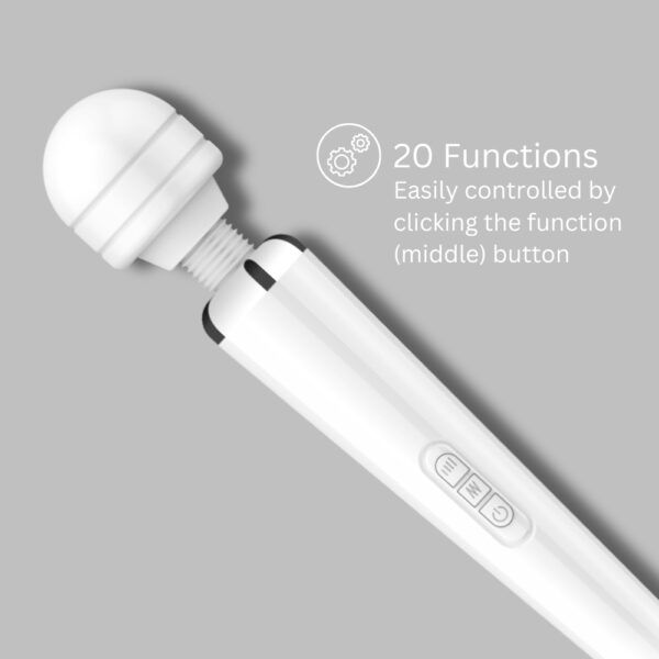 Loving Joy Rechargeable Magic Wand Vibrator White - Image 4