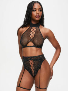 Adella Diamante Crotchless Set