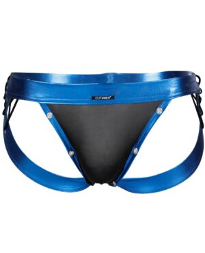 C4M Desire Jockstrap Blue Leatherette