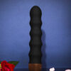 Rippled Silicone Vibrator Black - Image 2