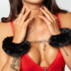 Plush Black Faux Fur Cuffs - Image 7