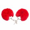 Plush Red Faux Fur Cuffs - Image 3