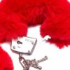 Plush Red Faux Fur Cuffs - Image 5