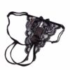 Vibrating Black Crotchless Thong - Image 3
