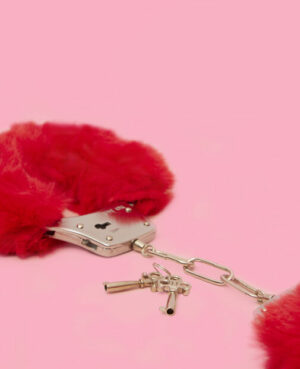 Plush Red Faux Fur Cuffs