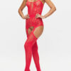 Risk Taker Crotchless Bodystocking – Red - Image 2