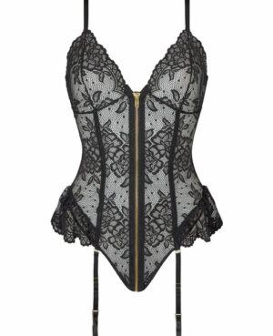 Taylor Crotchless Teddy – Black