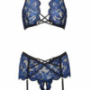 Brooke Crotchless Set – Black/Blue
