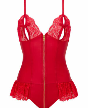 Tasha Crotchless Teddy – Red