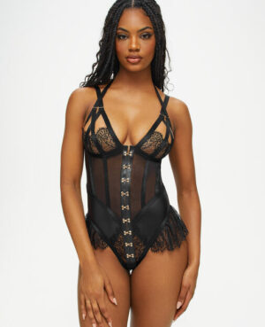 Exuberant Crotchless Teddy – Black