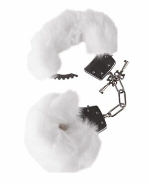 Plush White Faux Fur Handcuffs
