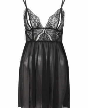 Diamond Heart Chemise – Black