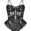 Boudoir Tease Crotchless Teddy – Black - Image 2