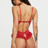Boudoir Tease Crotchless Teddy – Bright Red - Image 7
