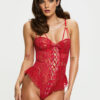 Boudoir Tease Crotchless Teddy – Bright Red