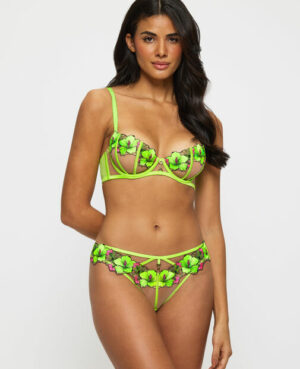 Caged Hibiscus Non Padded Balcony Bra