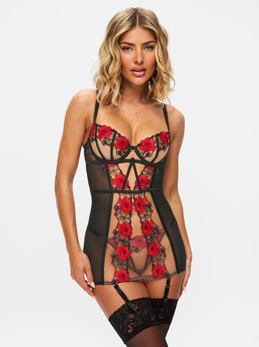 Caged Rose Padded Cami Suspender