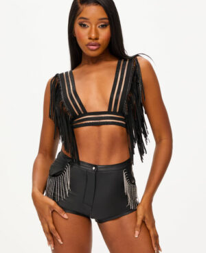 Diamante PU Short