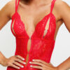 Diamond Heart Crotchless Body – Red - Image 3