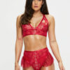 Exuberant Crotchless Set – Red