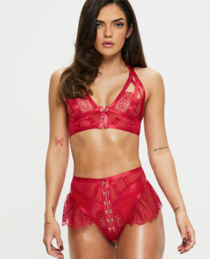 Exuberant Crotchless Set – Red
