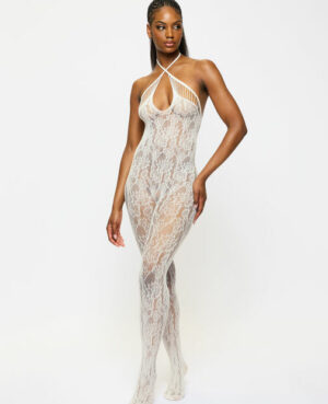 Heartfelt Crotchless Bodystocking – Ivory