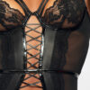 Hot Blooded Crotchless Cami Suspender Set – Black - Image 5