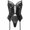 Hot Blooded Crotchless Cami Suspender Set – Black - Image 2