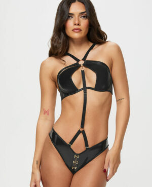 Inviting Crotchless Set – Black