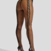 Lace Up Back Fishnet Crotchless Tights