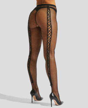 Lace Up Back Fishnet Tights