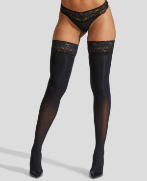 Lace Welt Opaque Hold Ups