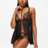 Loveable Touch Crotchless Babydoll – Black
