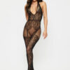 Mia Crotchless Bodystocking – Black