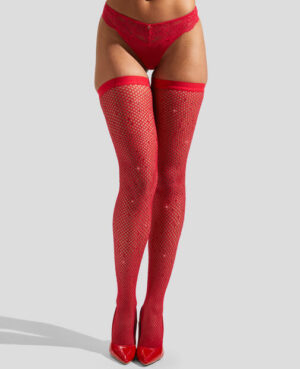 Plain Top Diamante Hold Ups