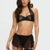 Tease Me Crotchless Set – Black