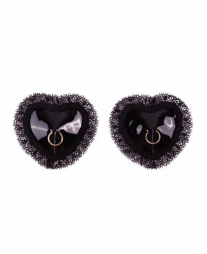 Heart Lace and PU Nipple Covers