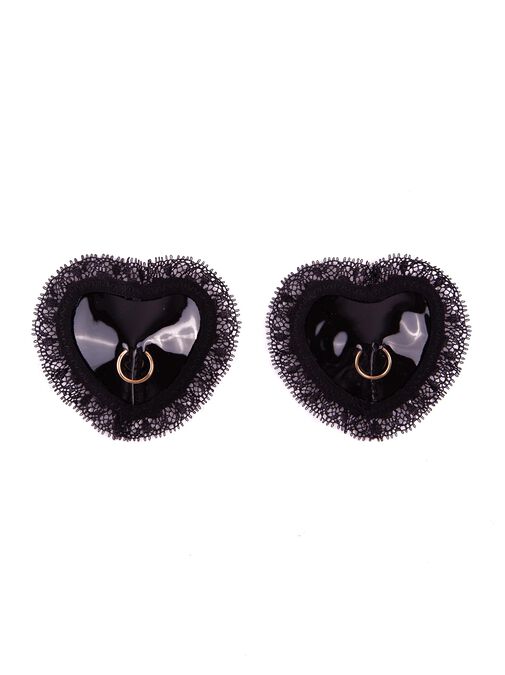 Heart Lace and PU Nipple Covers