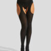 High Waisted Crotchless Glossy Tights