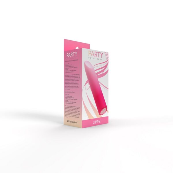 Party Color LIPPY Rechargeable Bullet Vibrator Pink - Image 12