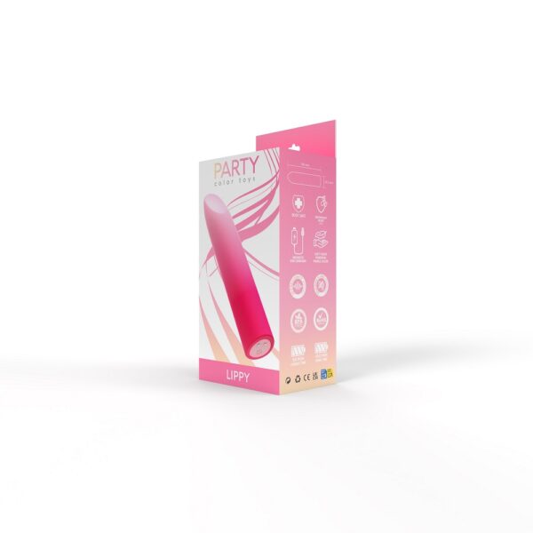 Party Color LIPPY Rechargeable Bullet Vibrator Pink - Image 11