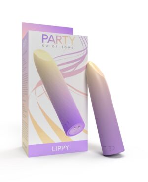 Party Color LIPPY Rechargeable Bullet Vibrator Purple